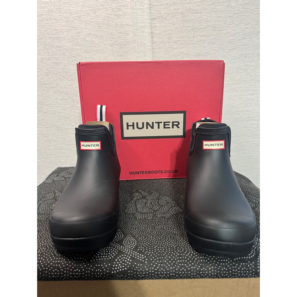Hunter Play Chelsea Neoprene Rain Boots Women's 7 BlackWaterproof WFS3020RMA NIB